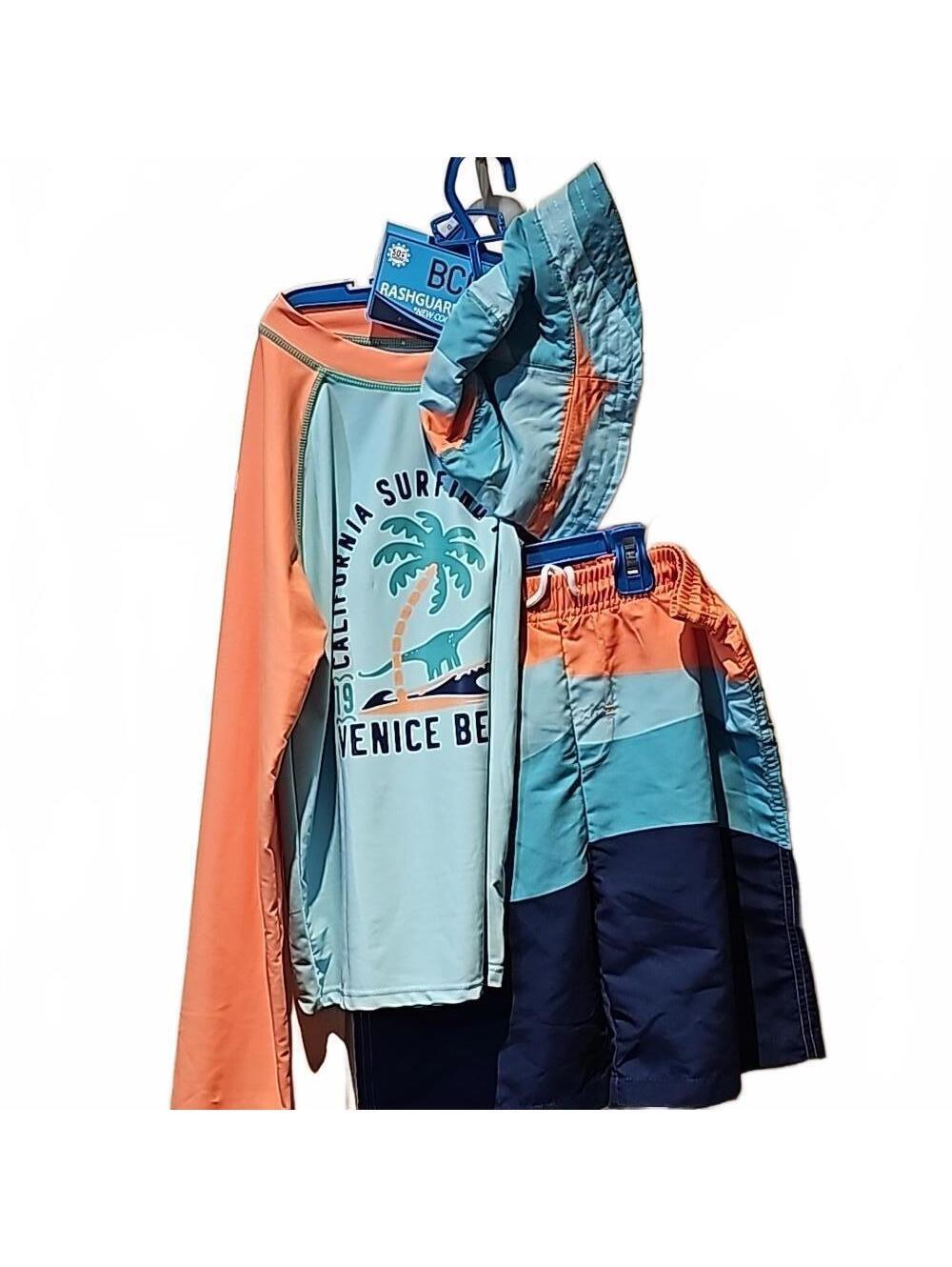 BCOOL rashguard shirt with matching bottoms and hat. NWT have sizes 10 and 12